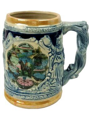 Vintage Niagara Falls Canada Mini Stein Embossed Souvenir 4" Memorabilia 60s 70s